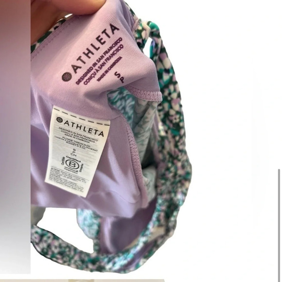 New Athleta plunging tankini top size small cup size d to dd camo flora gables. - Picture 6 of 7